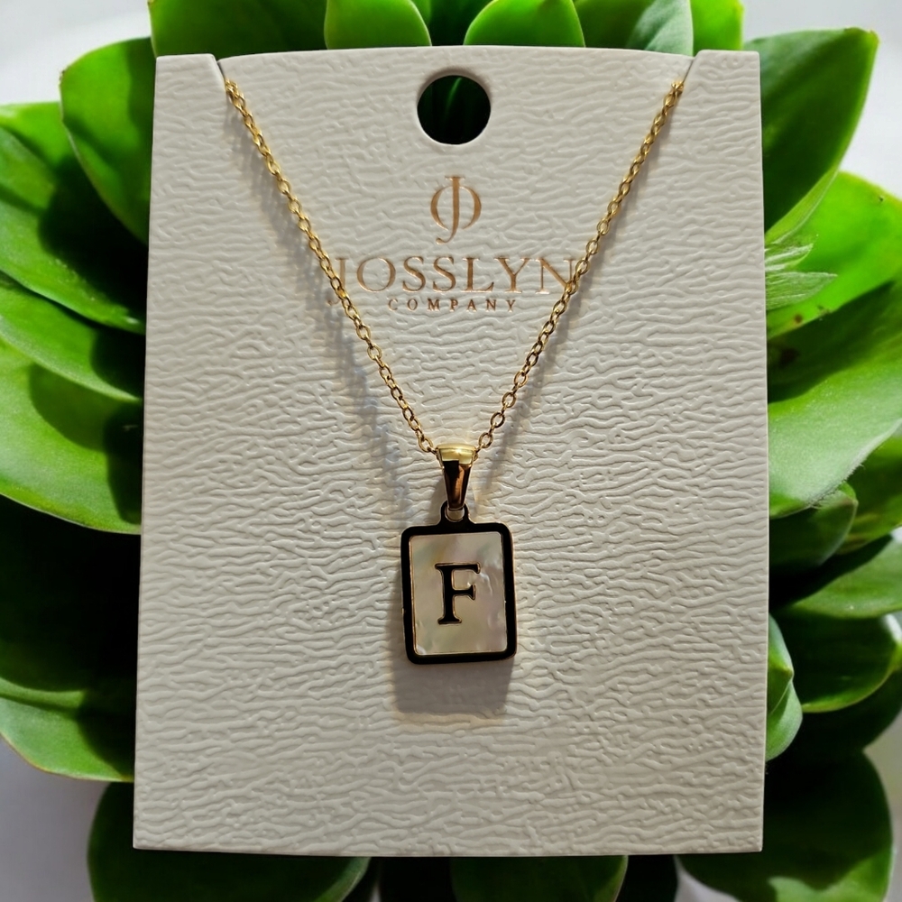 F - Gold Initial Pendant Necklace